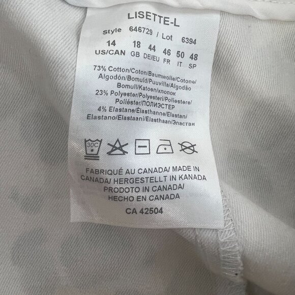 Lisette L Montreal Leopard Print Stretch Pants Gray White 14 - Picture 12 of 16